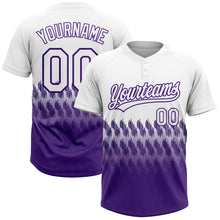 Load image into Gallery viewer, Custom White Purple 3D Pattern Lines Two-Button Unisex Softball Jersey
