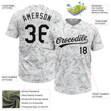 Load image into Gallery viewer, Custom Camo Black-White 3D Arctic Camouflage Two-Button Unisex Softball Jersey
