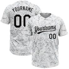 Load image into Gallery viewer, Custom Camo Black-White 3D Arctic Camouflage Two-Button Unisex Softball Jersey
