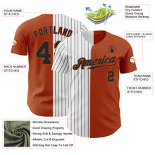 Load image into Gallery viewer, Custom Texas Orange White-Black Pinstripe Authentic Split Fashion Baseball Jersey
