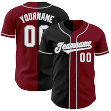 Load image into Gallery viewer, Custom Crimson Black-Gray Authentic Split Fashion Baseball Jersey
