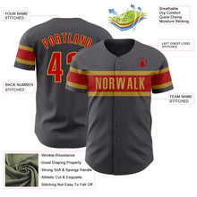 Load image into Gallery viewer, Custom Steel Gray Red-Old Gold Authentic Baseball Jersey
