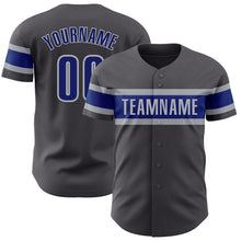 Load image into Gallery viewer, Custom Steel Gray Royal-Gray Authentic Baseball Jersey
