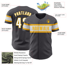 Load image into Gallery viewer, Custom Steel Gray White-Gold Authentic Baseball Jersey
