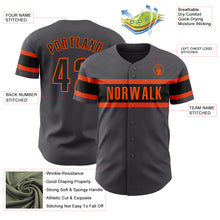 Load image into Gallery viewer, Custom Steel Gray Black-Orange Authentic Baseball Jersey
