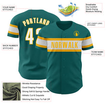 Load image into Gallery viewer, Custom Teal White-Gold Authentic Baseball Jersey
