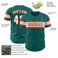 Load image into Gallery viewer, Custom Teal White-Orange Authentic Baseball Jersey
