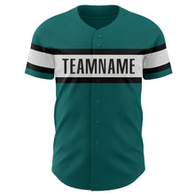 Load image into Gallery viewer, Custom Teal White-Black Authentic Baseball Jersey
