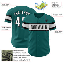 Load image into Gallery viewer, Custom Teal White-Black Authentic Baseball Jersey
