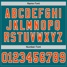 Load image into Gallery viewer, Custom Teal Orange-White Mesh Authentic Throwback Football Jersey
