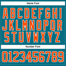 Load image into Gallery viewer, Custom Teal Orange-White Hockey Lace Neck Jersey
