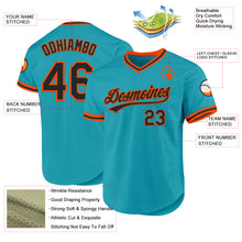 Load image into Gallery viewer, Custom Teal Black-Orange Authentic Throwback Baseball Jersey
