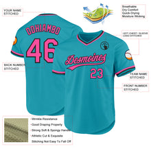 Load image into Gallery viewer, Custom Teal Pink-Black Authentic Throwback Baseball Jersey
