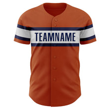 Load image into Gallery viewer, Custom Texas Orange White-Navy Authentic Baseball Jersey
