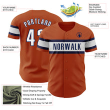 Load image into Gallery viewer, Custom Texas Orange White-Navy Authentic Baseball Jersey
