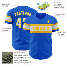 Load image into Gallery viewer, Custom Thunder Blue White-Yellow Authentic Baseball Jersey
