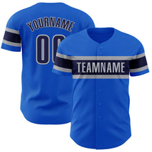 Load image into Gallery viewer, Custom Thunder Blue Navy-Gray Authentic Baseball Jersey
