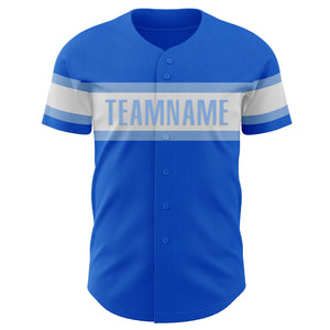 Custom Thunder Blue White-Light Blue Authentic Baseball Jersey