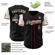 Load image into Gallery viewer, Custom Black Vintage USA Flag Cream-Crimson Authentic Two Tone Baseball Jersey
