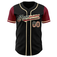 Load image into Gallery viewer, Custom Black Vintage USA Flag Cream-Crimson Authentic Two Tone Baseball Jersey
