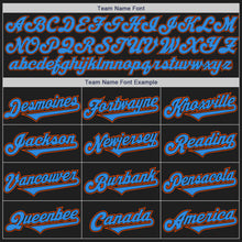 Load image into Gallery viewer, Custom Black Electric Blue-Orange Authentic Two Tone Baseball Jersey
