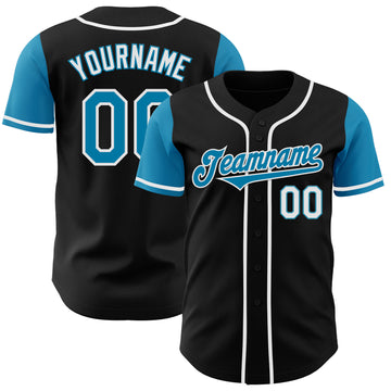 Custom Black Panther Blue-White Authentic Two Tone Baseball Jersey