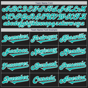 Custom Black Aqua-White Authentic Two Tone Baseball Jersey