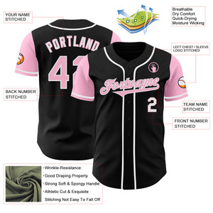 Custom Black Light Pink-White Authentic Two Tone Baseball Jersey