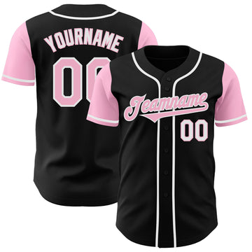 Custom Black Light Pink-White Authentic Two Tone Baseball Jersey