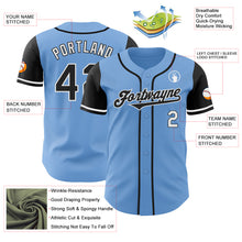 Load image into Gallery viewer, Custom Light Blue Black-White Authentic Two Tone Baseball Jersey
