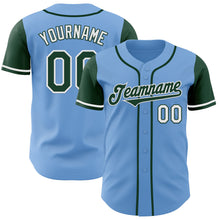 Load image into Gallery viewer, Custom Light Blue Green-White Authentic Two Tone Baseball Jersey
