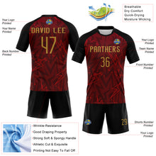 Load image into Gallery viewer, Custom Crimson Old Gold-Black Lightning Sublimation Volleyball Uniform Jersey
