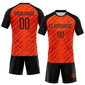 Custom Orange Black Line Sublimation Volleyball Uniform Jersey