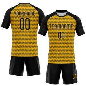 Custom Gold Black Geometric Shape Sublimation Volleyball Uniform Jersey