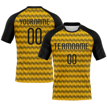 Custom Gold Black Geometric Shape Sublimation Volleyball Uniform Jersey