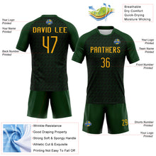 Load image into Gallery viewer, Custom Green Gold Geometric Shape Sublimation Volleyball Uniform Jersey
