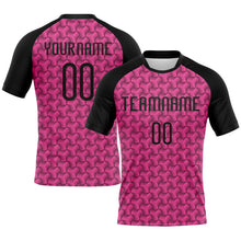 Load image into Gallery viewer, Custom Pink Black Geometric Shape Sublimation Volleyball Uniform Jersey
