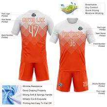 Load image into Gallery viewer, Custom Orange White Geometric Shape Sublimation Volleyball Uniform Jersey
