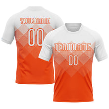 Load image into Gallery viewer, Custom Orange White Geometric Shape Sublimation Volleyball Uniform Jersey
