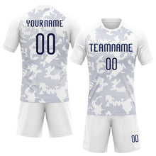 Load image into Gallery viewer, Custom White Navy Curve Lines Sublimation Volleyball Uniform Jersey
