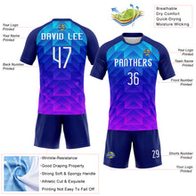 Load image into Gallery viewer, Custom Royal White-Pink Geometric Shape Sublimation Volleyball Uniform Jersey
