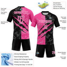 Load image into Gallery viewer, Custom Graffiti Pattern Pink-Black Scratch Sublimation Volleyball Uniform Jersey
