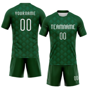 Custom Green White Geometric Shape Sublimation Volleyball Uniform Jersey