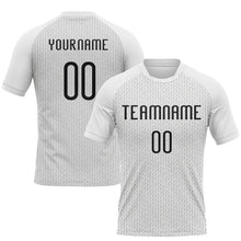 Load image into Gallery viewer, Custom White Black Geometric Shape Sublimation Volleyball Uniform Jersey
