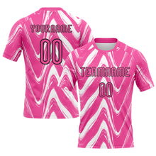 Load image into Gallery viewer, Custom Pink Black-White Fluid Sublimation Volleyball Uniform Jersey
