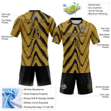 Load image into Gallery viewer, Custom Old Gold Black Fluid Sublimation Volleyball Uniform Jersey
