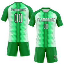 Load image into Gallery viewer, Custom Kelly Green White-Black Abstract Lines Sublimation Volleyball Uniform Jersey
