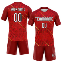 Load image into Gallery viewer, Custom Red White-Black Lines Sublimation Volleyball Uniform Jersey
