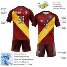 Load image into Gallery viewer, Custom Red Yellow-Black Lines Sublimation Volleyball Uniform Jersey
