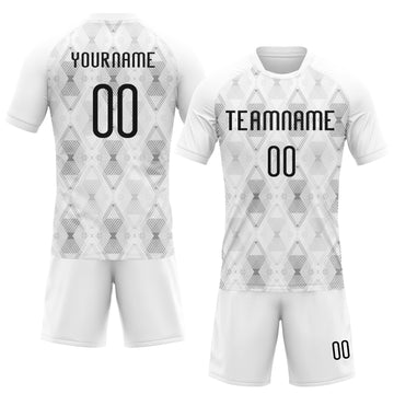 Custom White Black Geometric Shape Sublimation Volleyball Uniform Jersey